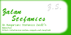 zalan stefanics business card